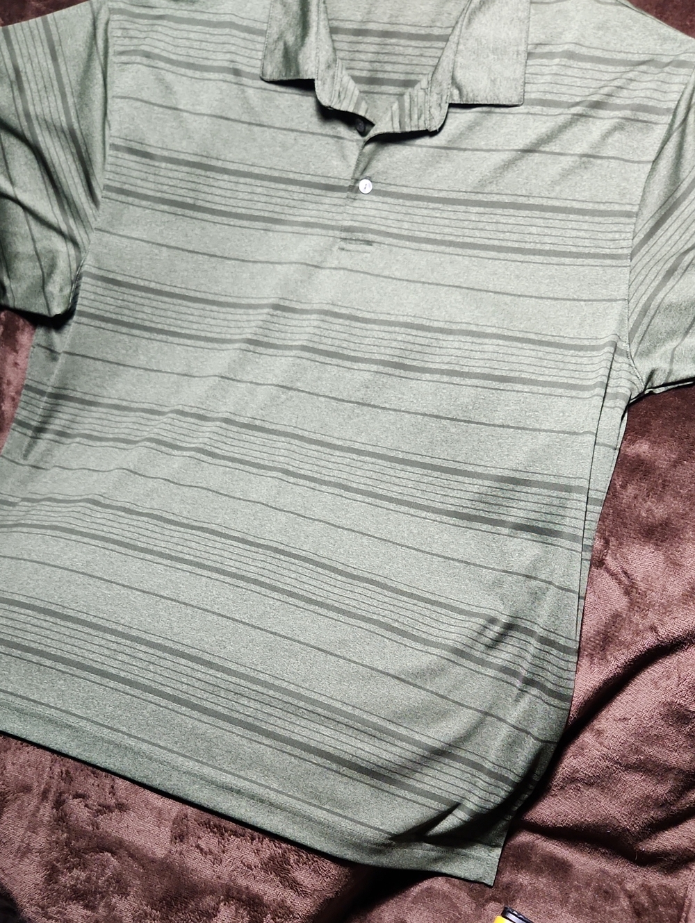 Men's Green Ben Hogan Striped Polo Shirt Size XXL NICE!